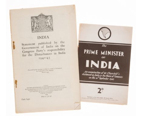 India.- Statement published by the Government of India on the Congress Party's responsibility for the Disturbances in India 1