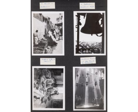Middle East.-&nbsp;Palestine 1947, c.115 vintage photographic prints, 8 small printed cards, mounted on thick card leaves, mo