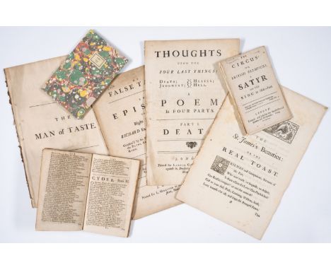 Pope (Alexander) Of False Taste. An Epistle to the Right Honourable Richard Earl of Burlington, third edition, lacking D2 (fi