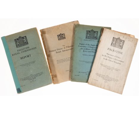 Middle East.- [Peel (William Robert Wellesley, 1st Earl Peel)] Palestine Royal Commission Report [Cmd. 5479], 9 folding maps,
