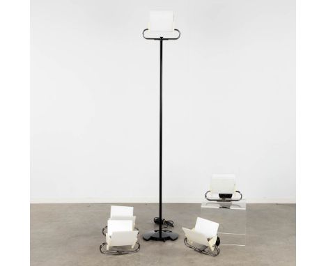 Perry KING & Santiago MIRANDA (XX-XXI) 'Murana 1680-9 & Triana' for Arteluceset of 4 wall lamps 'Murana 1680-9', metal and gl