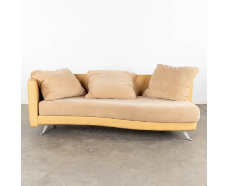 Rolf Benz, a leather and fabric sofa.&nbsp;Dimensions:(D:104 x W:210 x H:67 cm)