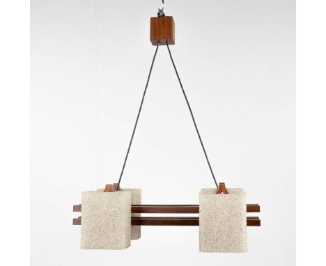 Maison Arlus (Attr.) a ceiling lamp with acrylic lampshade. Circa 1960.&nbsp;Dimensions:(D:29 x W:60 x H:76 cm)