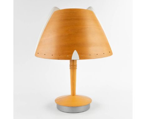 Soren ERIKSEN (XX) 'Table Lamp' for Lucid.&nbsp;laminated beech.&nbsp;Dimensions:(D:26 x W:48 x H:65 cm)