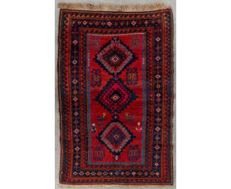 An Oriental hand-made carpet, Kazak. &nbsp;1949.&nbsp;Dimensions:(D:230 x W:150 cm)