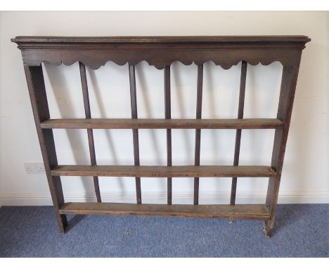 An antique oak Delftware rack&nbsp;