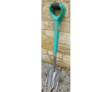 A garden spade and matching fork
