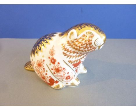 A Royal Crown Derby paperweight modelled as a beaver (gold button)Condition - although the piece is a little dirty the gildin