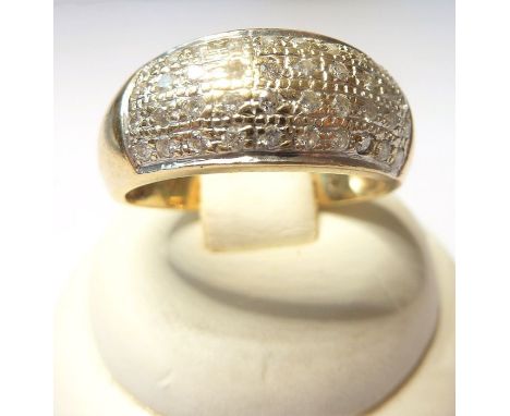 A 9-carat gold multi-diamond set ring (5ct), (ring size Q/R)(The cost of UK postage via Royal Mail Special Delivery for this 