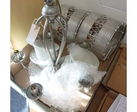 A hanging central light fitting together with two hanging light shades&nbsp;