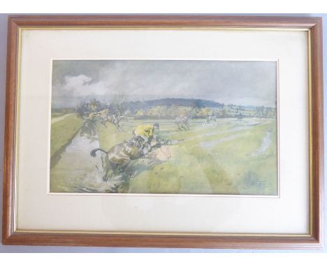 A framed and glazed LIONEL EDWARDS colour fox hunting print