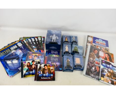 Eaglemoss - An assortment of Doctor who related items to include 7 figures, magazines, 5 CD Audio Adventures, a Wii Game and 