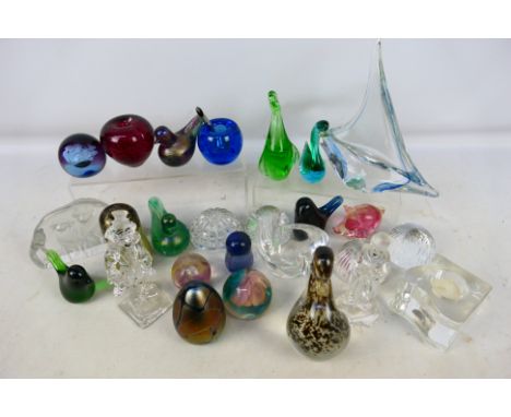 A collection of paperweights and similar to include Wedgwood, Caithness, Phoenician and similar. [W]
