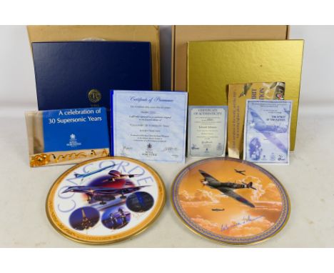 Two limited edition aviation themed Royal Worcester / Bradford Exchange plates comprising The Spirit Of The Nation and Concor