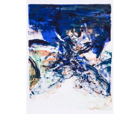 Zao Wou-Ki (1921-2013) - San Lazarro et ses Amis lithograph printed in colours, 1975, as included in the suite of 9 lithograp