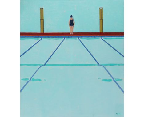 Ronald Birrell (1937-2005) - Hot and Cold Sprays, and Swimmer, 1968 acrylic on canvas, signed and dated at lower right 35 x 3