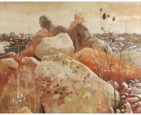 Anthony R. Cooke (b.1933) - Rocks with teasel oil on canvas 40 x 50 in., 101.5 x 127 cm IMPORTANT: This lot is sold subject t