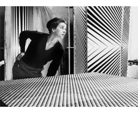 Romano Cagnoni (b.1935) - Bridget Riley, London, 1963 Gelatin silver print, printed later, signed, titled, dated and annotate