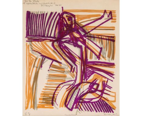 Stanley William Hayter (1901-1988) - Raconteur (B.&M.201) lithograph printed in colours, 1951, signed, titled, dated and dedi