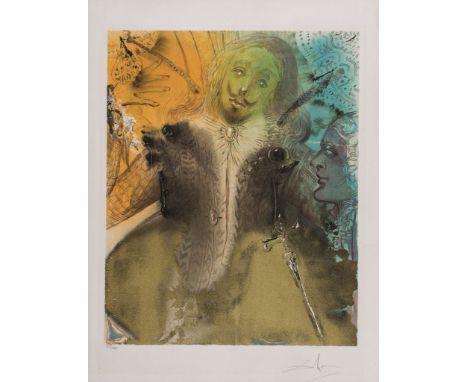 **Salvador Dalí (1904-1989) - Damis and Durval (M&L.1237; F.69-1 R) lithograph printed in colours, 1969, signed in pencil, nu