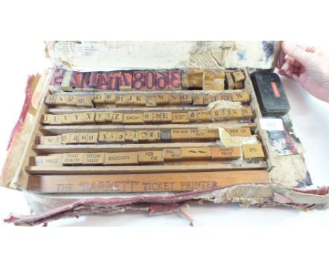A Barrett ticket printing set - box tatty