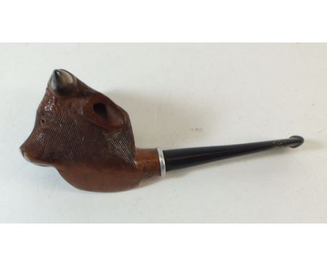 A RAOB real briar buffalo head pipe