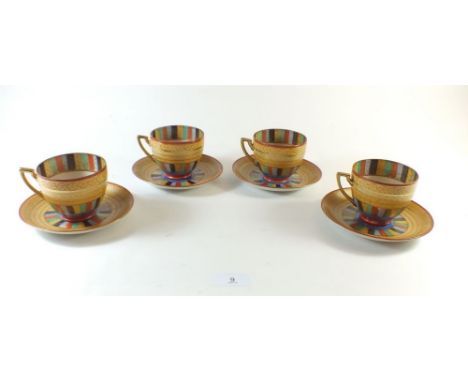 A set of four Chikaramachi/ Noritake cups and saucers