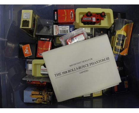 A box of collectible models cars to include Corgi and Days Gone.