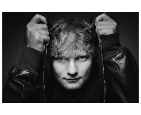 A signed Ed Sheeran Photograph Press Photo Shoot, Pre-Show, Allstate Arena, Chicago, 2017 
Signed by Photographer Mark Surrid