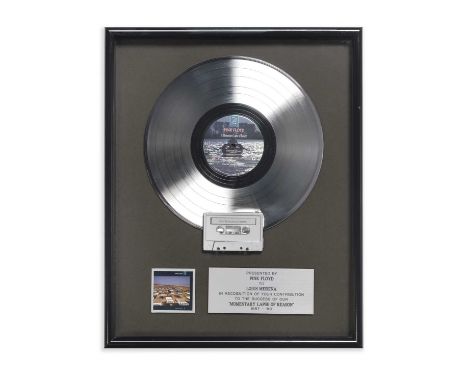 Pink Floyd A Momentary Lapse of Reason Tour Commemorative Platinum Disc 
A rare item of Pink Floyd memorabilia, given persona