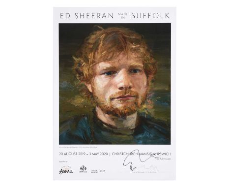Signed Ed Sheeran: Made in Suffolk Exhibition Poster 2019 
This is the official Ed Sheeran: Made in Suffolk exhibition poster