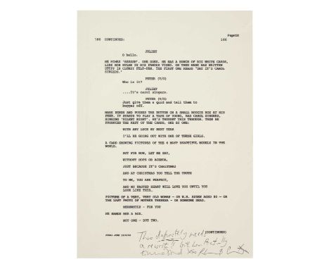 Original Page of Script from Iconic British Film Love Actually (2002) from Richard Curtis, Writer and Director
A great opport