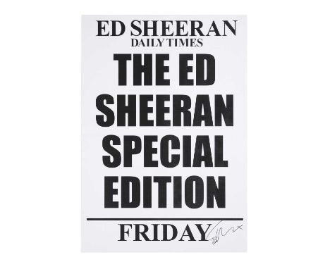 Ed Sheeran Daily Times Newspaper Billboard Poster, Friday 23 August 2019, Signed by Ed Sheeran
On Friday 23 August 2019, The 