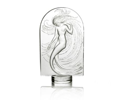 Rene Lalique, a Naiade glass cachet, model 309, designed circa 1930, frosted, engraved mark R Lalique,  9.5cm high
