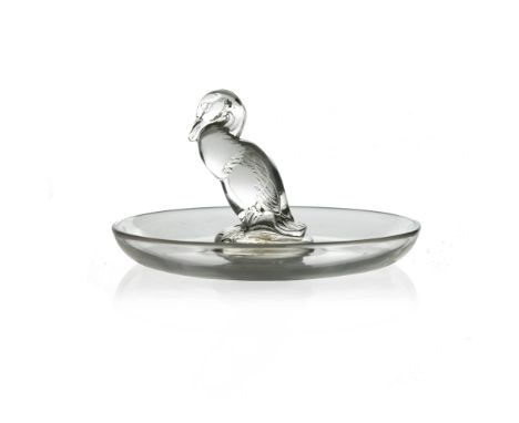 Rene Lalique, a Canard glass ashtray or pin dish, model number 283, designed circa 1925, polished, incised mark R Lalique, 12