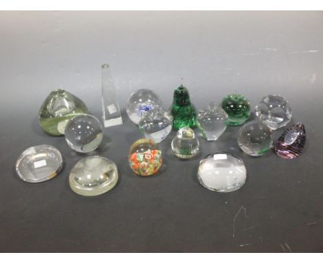 A collection of seventeen Caithness, Langham and other glass paperweights  