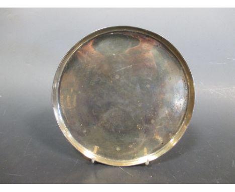 A plain circular tray edge waiter, presented to Major M C Barraclough of the 4th/ Royal Dragoon Guards 1956, Sheffield 1944, 