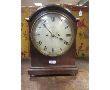 An Edwardian mahogany bracket clock with silvered dial and gong strike together with a Vienna wall clock (2)  