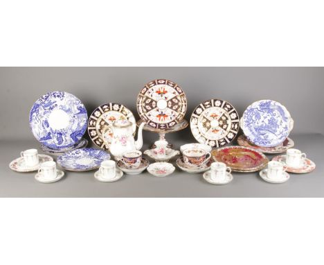 A quantity of Royal Crown Derby ceramics in various patterns. To include C1784-1825 Imari tea cup and matching saucer, Royal 