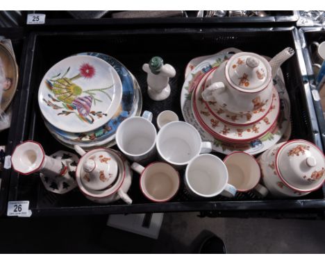A collection of childhood themed ceramics, including a part Mason's Teddy Bear tea service, a Royal Doulton Snowman, three cu