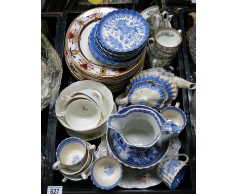 A large collection of 19th and 20th century ceramics and glassware, including Staffordshire tea ware, pressed and cut fruit b
