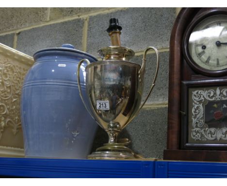 A Belgian golf trophy 1934, Golf Club Des Fagnes Spa, International Amateur Championship, twin handled urn form, converted to