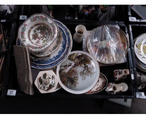 A collection of ceramics, including Mason's Applique jar and cover, Blue Mandalay, Willow and others, together with Spode inc