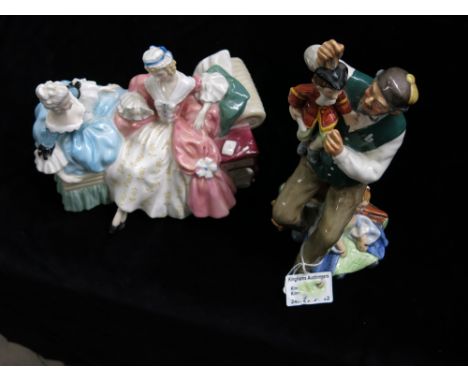 A Royal Doulton figure The Puppet Maker HN2253 and The Lovel Letter HN 2149  (2)