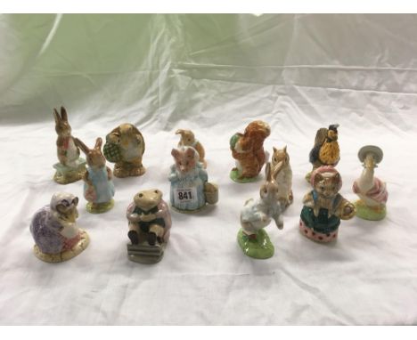 SHELF OF BESWICK BEATRIX POTTER FIGURES (13)