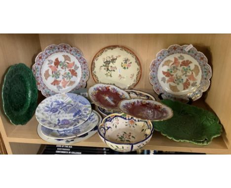 SHELF OF CHINESE &amp; CONTINENTAL PLATES ETC