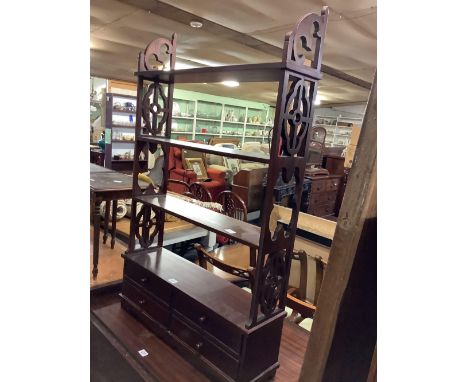 MODERN MAHOGANY WALL SHELF UNIT