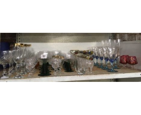 SHELF OF MISC DRINKING GLASSES