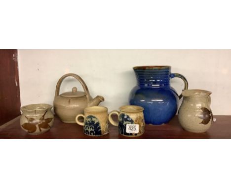 SHELF OF STUDIO POTTERY