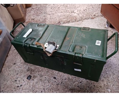 METAL TOOL BOX MADE FROM AN AMMUNITION BOX DATED 1943